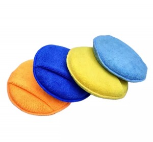 Reasonable price Lambswool Buffing Wheel - Microfiber Wax Applicator with Finger Pocket, Car Polishing Sponge Pad Wax Polish Applicator Cleaning Sponge Pad – Tranrich