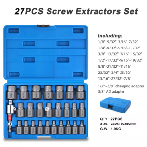 27PCS  Power Tool and Hand Tool Combine Used Material Broken Screw Bolt Extractor Set