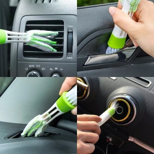 Trending Products Knotted Wire Cup - Easy Operation Green 16.5*3.5cm 30g car air conditioner vent brush car interior cleaning brush – Tranrich